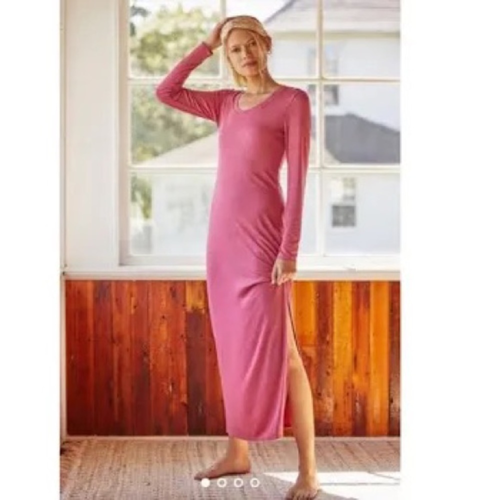 Anthropologie Bordeaux Knit Maxi Dress